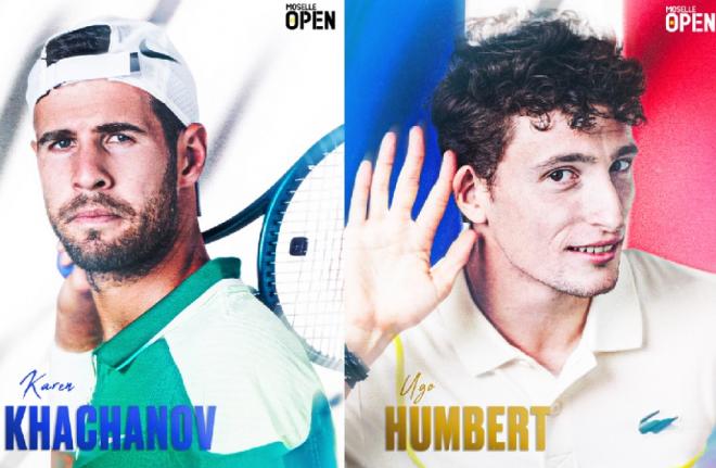 Ugo Humbert ( à droite), tenant du titre, et Karen Khachanov seront deux des nombreuses têtes d'affiche du prochain Moselle Open de Metz, du samedi 2 au samedi 9 novembre 2024  - © Moselle Open Metz