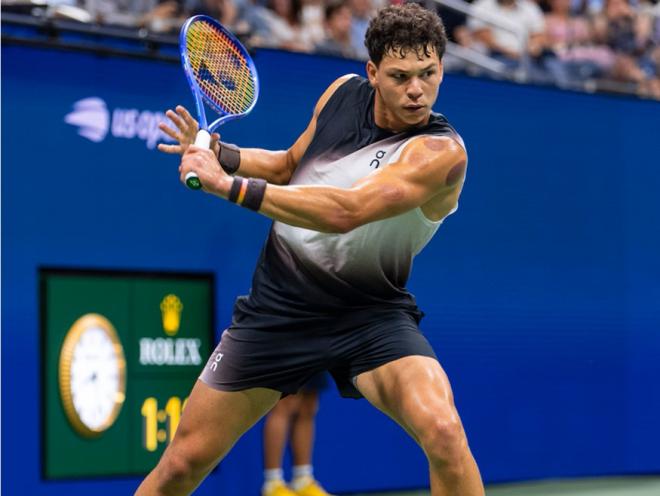 Ben Shelton a concédé un set lors de son second tour à l'US Open - © Rolex - Jon Buckle
