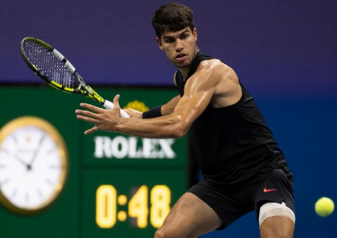 Carlos Alcaraz n'a pas été épargné par le tirage au sort à l'US Open - © Rolex - Jon Buckle
