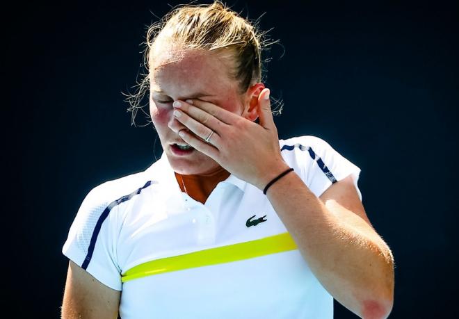 Pas de 3ème tour à RG pour Fiona Ferro, sortie au terme d'un gros combat. - © Belga Images - Icon Sport 