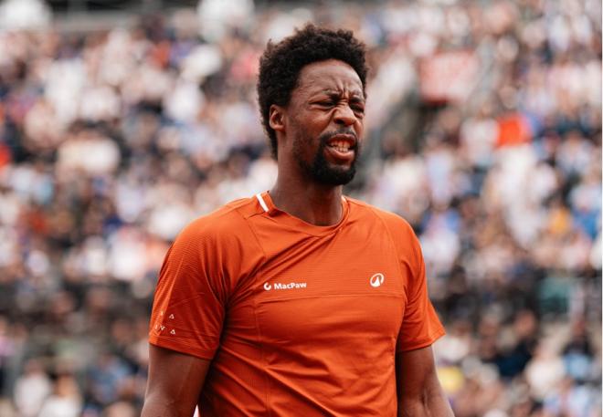Gaël Monfils, victorieux mais grimaçant, ce mercredi à Madrid - © UTS Tour