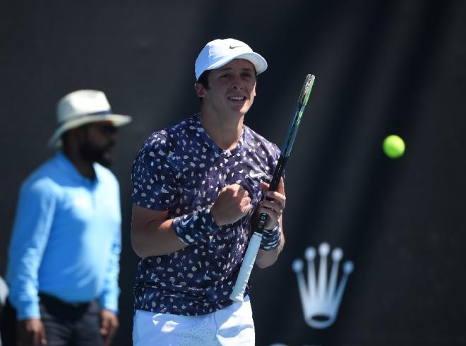 Harold Mayot, qui a remporté ce samedi le titre juniors à Melbourne, s'affirme comme le grand espoir du tennis tricolore - © DR