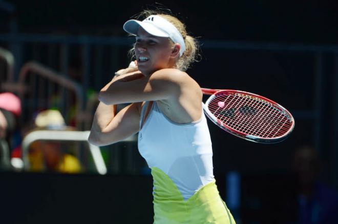Caroline Wozniacki s'est qualifiée pour la finale d'Indian Wells après sa victoire sur Angelique Kerber - © Icon Sport