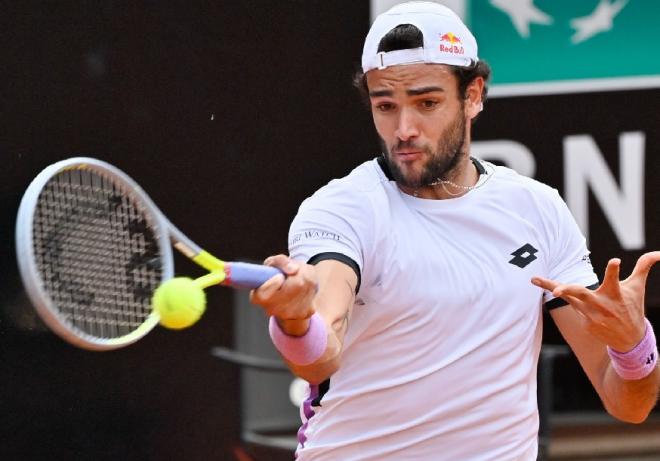 Matteo Berrettini a a concédé une manche ce mercredi à Wimbledon - © La Presse - Icon Sport