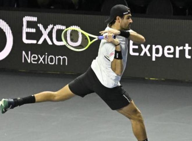 Matteo Berrettini s'est qualifié pour les 1/4 de finale à Metz, ce mercredi - © Moselle Open - Chryslène Caillaud
