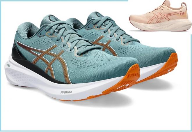 Les chaussures de Running ASICS Gel- Kayano 30 hommes (gros plan) et les Gel- Nimbus 25 femmes (en haut) ont recueilli des avis très positifs - © ASICS