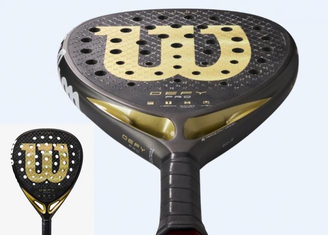Gros plan de la nouvelle pala de PADEL DEFY PRO V1 de chez WILSON qui est lancée ce mercredi sur le marché européen. Crédit photo © WILSON - © WILSON