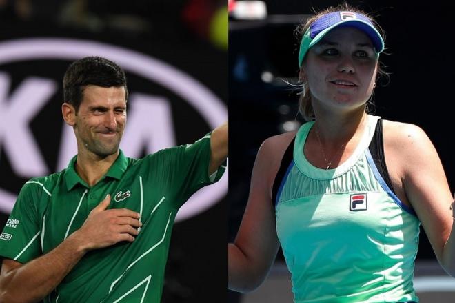 Novak Djokovic (à gauche) et Sofia Kenin, les deux vainqueurs de l'Open d'Australie 2020 - © DR