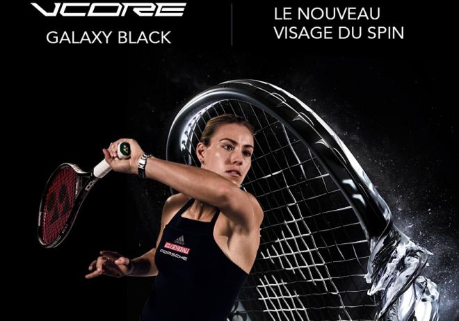 Angélique Kerber joue actuellement avec la raquette Yonex VCore Galaxy Black - © DR